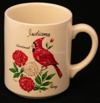 INDIANA State Bird & Flower Coffee Mug
